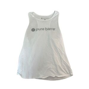 White Pure Barre Logo Racerback Tank Top